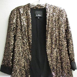 Sam Edelman Gold/Bronze Sequin Evening Jacket with 3/4 Sleeves NWOT Size XS
